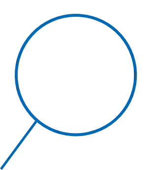 Élément graphique cercle et trait bleu UroCCR à Bordeaux