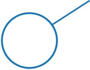 Élément graphique cercle et trait bleu UroCCR à Bordeaux