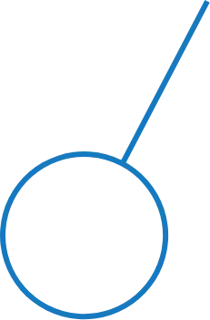 Élément graphique cercle et trait bleu UroCCR à Bordeaux